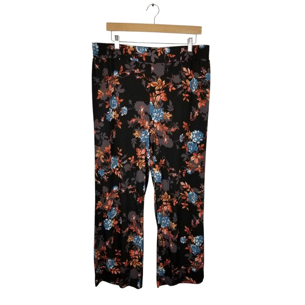 IMAN Stretch Slinky Knit 3 Piece Set Black Floral Tank Jacket Pants Size XL - Picture 6 of 9
